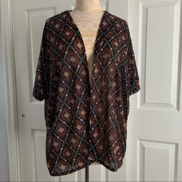 Torrid Open Front Lightweight Diamond Print Soft Cardigan Sweater Top NWT - Picture 2 of 12